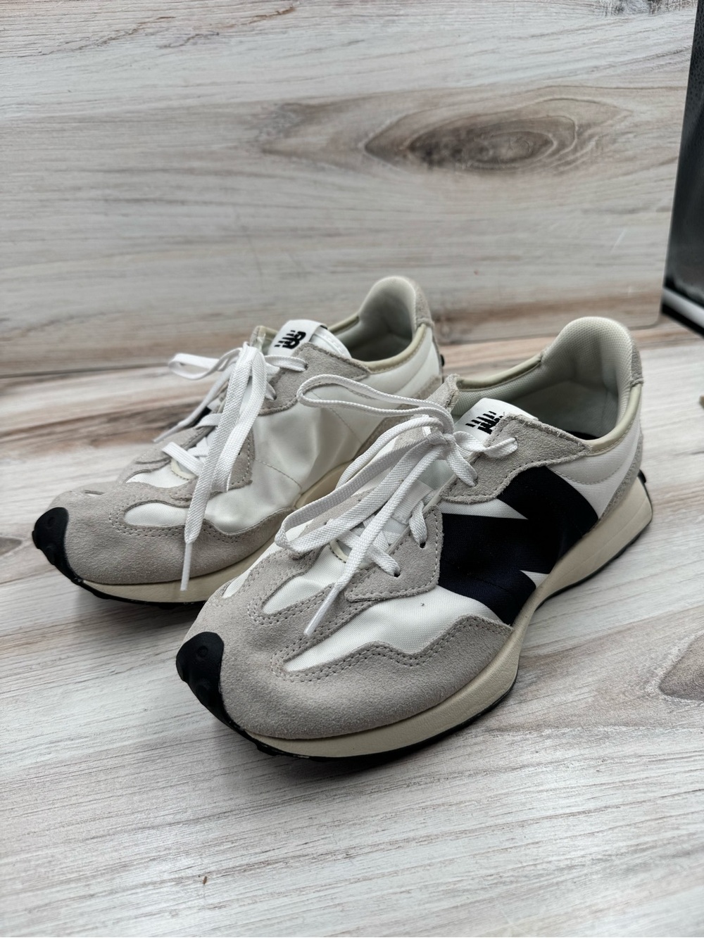 New Balance Kids White, Gray & Black Retro-Style Runner Sneakers
